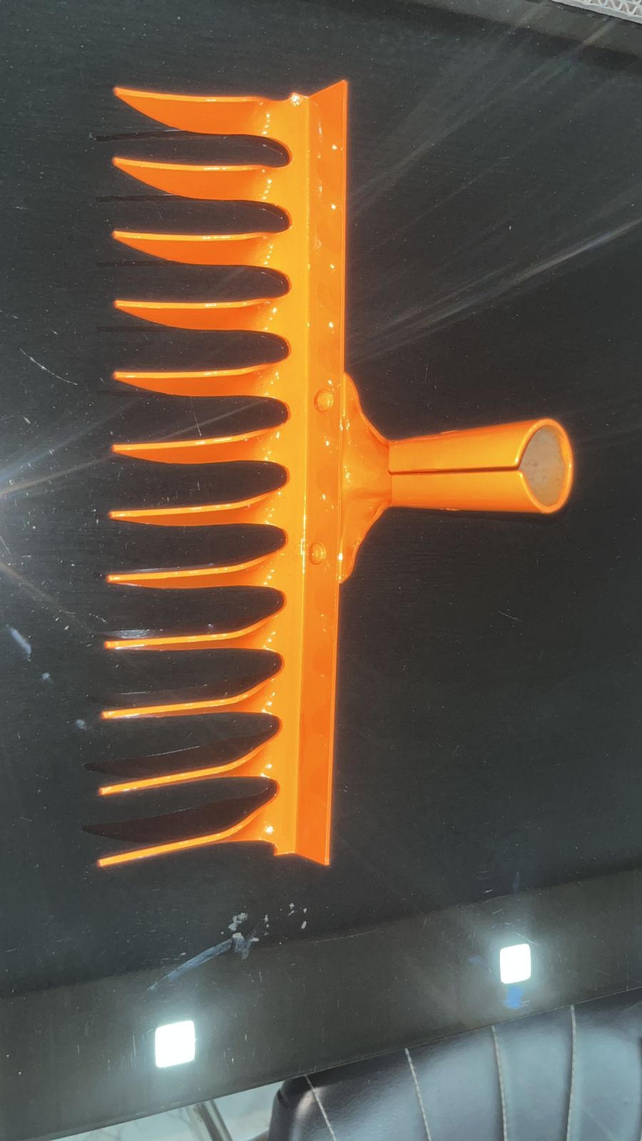 Global Shop Garden Rake 12 Tine Hand Cultivator Rake Grass Leaf Rake without Handle (Red